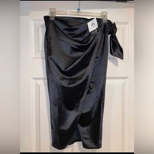 Brand New Black satin wrap skirt